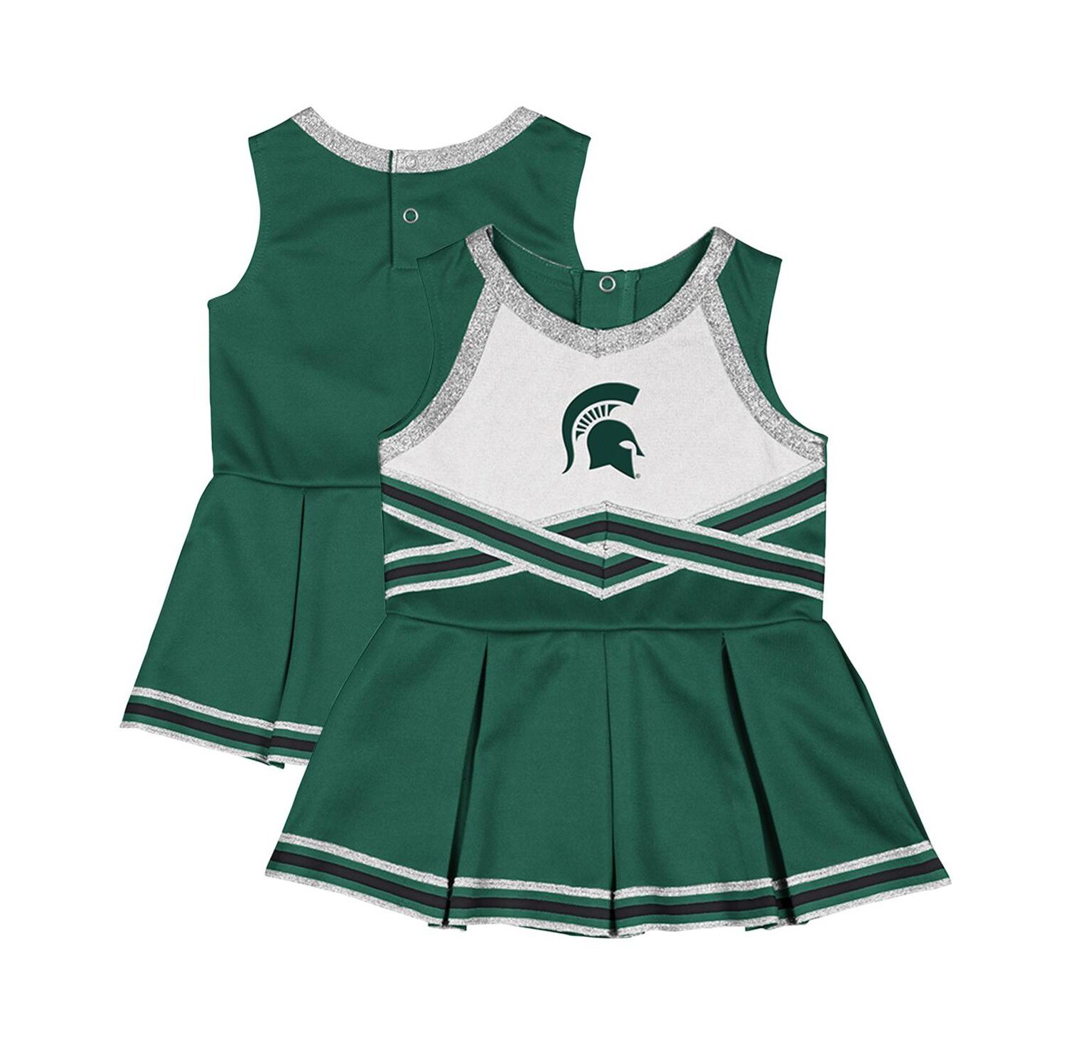 Girls Baby Boys and Girls Green Michigan State Spartans Lollipop Park Cheer Dress