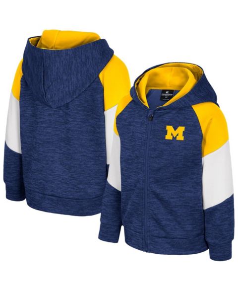 Худи Colosseum Navy Michigan Wolverines Spirit Hollow Full-Zip для мальчиков-малышей
