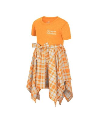 Girls Toddler Tennessee Orange Tennessee Volunteers Marceline Plaid Dress