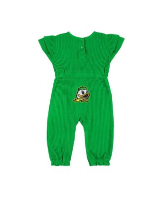 Baby Boys and Girls Green Oregon Ducks Beautopia Waffle Knit Romper