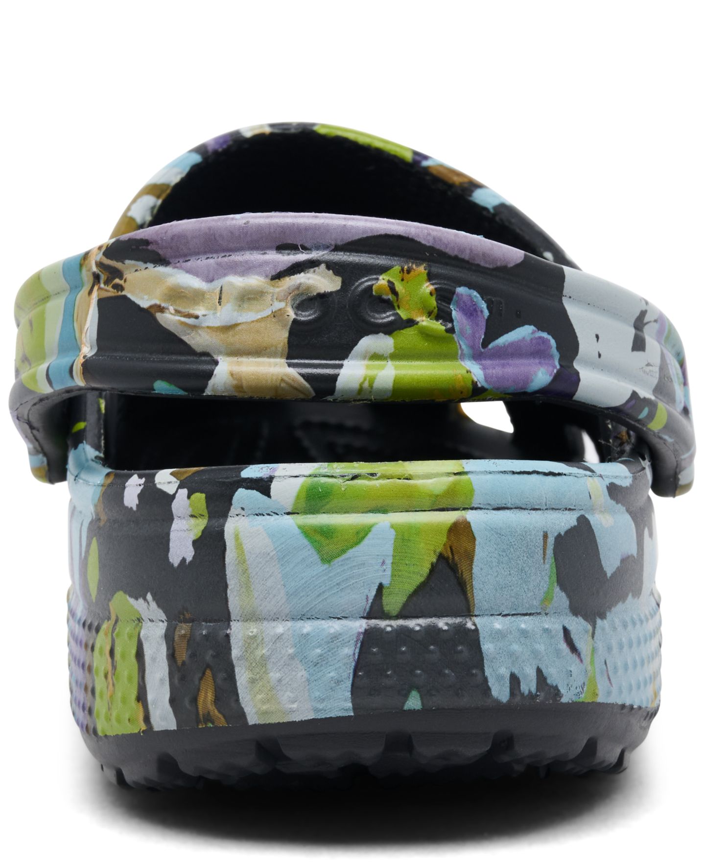 Женские сабо Crocs Classic Painted Floral, цвет: Чёрный песочный — фото 4