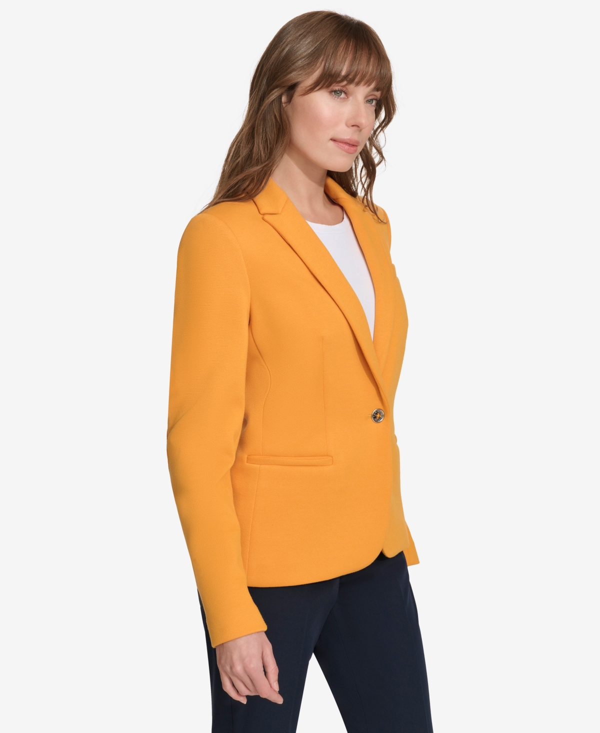 Tommy Hilfiger Women's Scuba One-button Blazer In Yellow