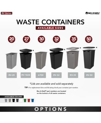 Polymer Replacement 35 qt. Trash Bin, Gray, 2 Pack, RV-35-13-2