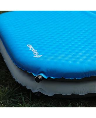 2 Person Self Inflating Double Air Camping Sleeping Pad, Blue/Charcoal