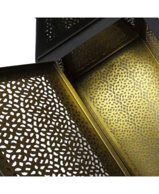 16 Inch Battery Powered 20 LED Filigree Lantern (2 Pack)