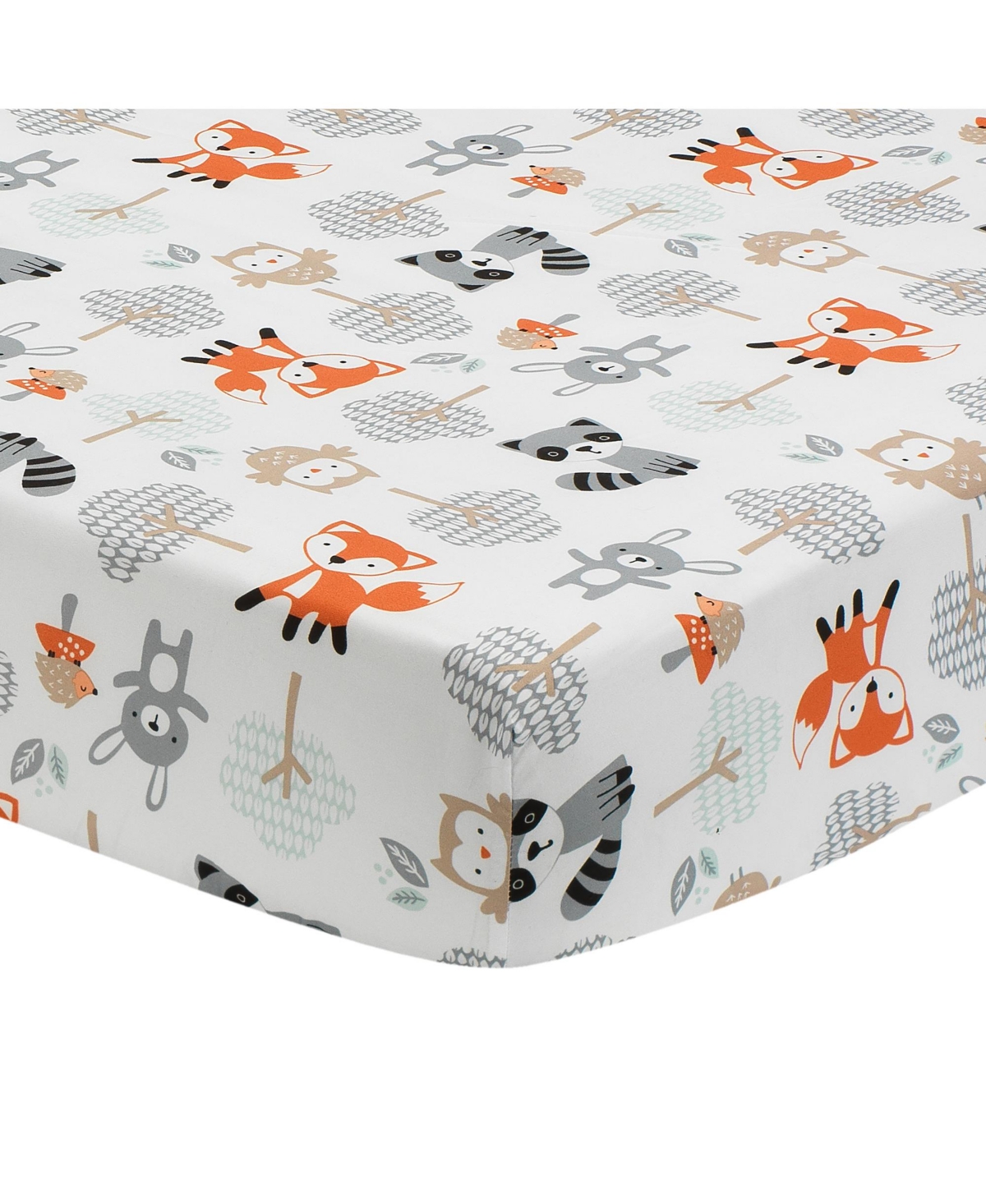 Bedtime Originals Baby Woodland Friends 3-Piece Animals Mint/Gray Crib Bedding Set
