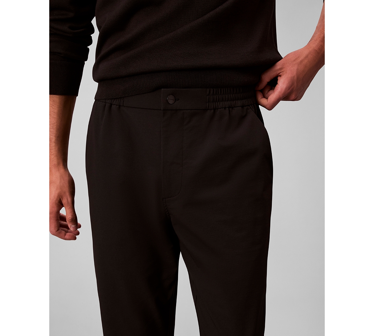 Calvin Klein Men's Regular Fit Elastic Jogger Pants In Brown