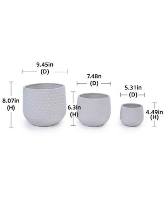 3-Piece Ceramic Flowerpot Set