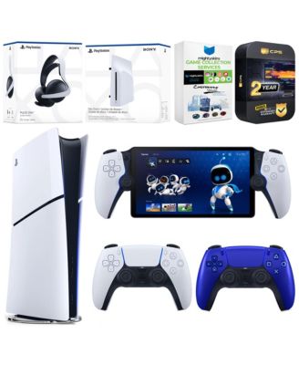 PlayStation 5 Slim Digital Console Bundle with Disc Drive, Extra Controller, Pulse Elite Headset, PlayStation Portal