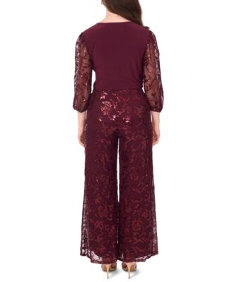 Petite Glitter Flowy Palazzo Pants