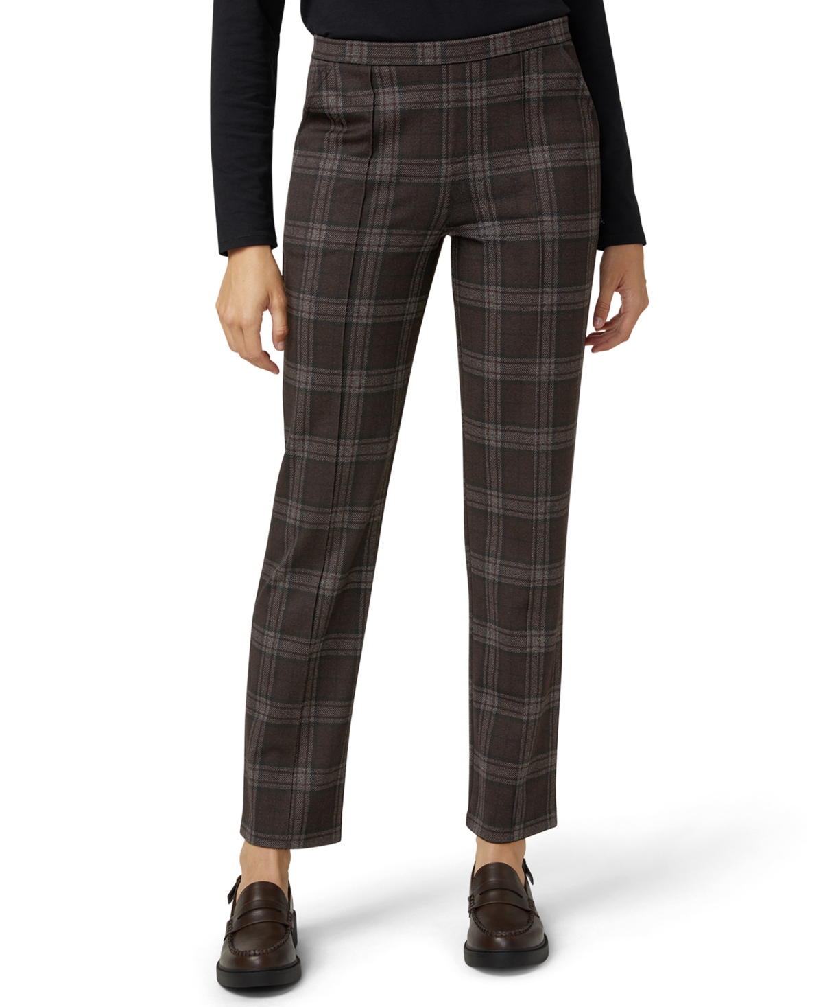 Hue Women's Plaid Pattern Trouser Pants In Brown