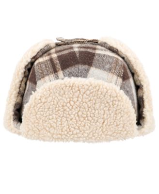 Men's Oversized Brushed Plaid Trapper Hat