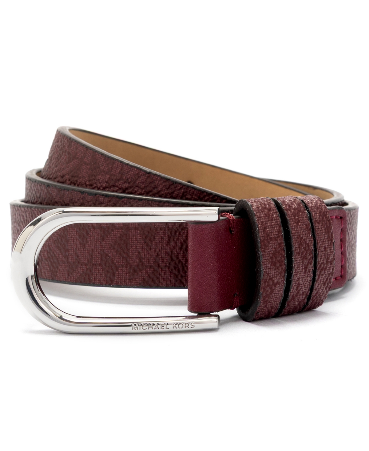 Michael Kors Women's Non-reversible Belt In Burgundy