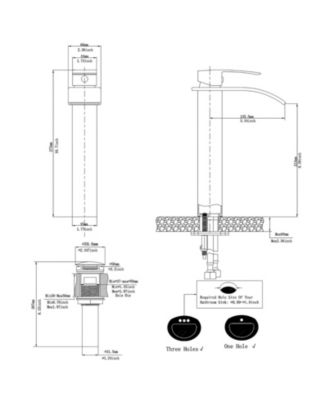 Waterfall Single Hole Single Handle Bathroom Vessel Sink Faucet With Pop-up Drain Assembly