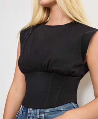 Women's Sleeveless Corset Top, Regular & Plus Size