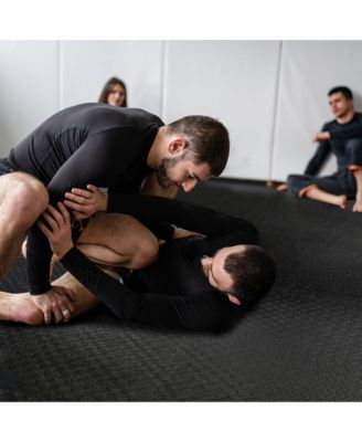 96 Sq Ft Interlocking Exercise Mat Tiles, Black (2 Pack)