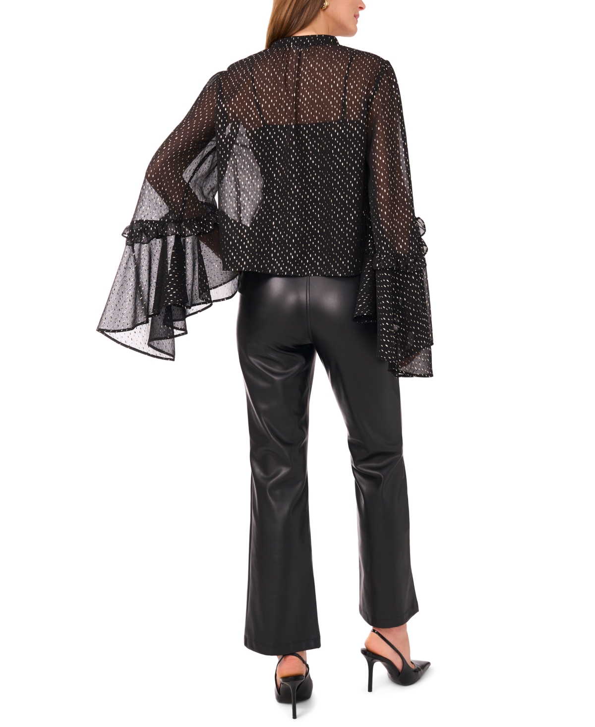 Vince Camuto Women's Ruffle Front Long Sleeve Top