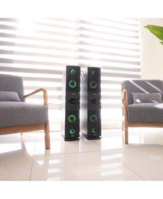 4001975 240W Bluetooth Tower Speaker with FM Radio, Karaoke, and Remote Control