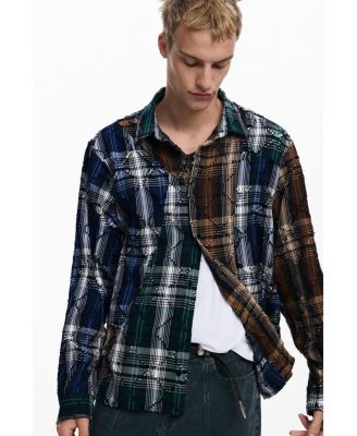 Men's Embroidered checks shirt