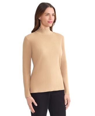Women's Sutton Ribbed Mock-Neck Long-Sleeve Sweater