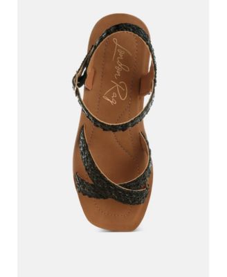 Womens Sephone Woven Square Toe Wedges Sandals