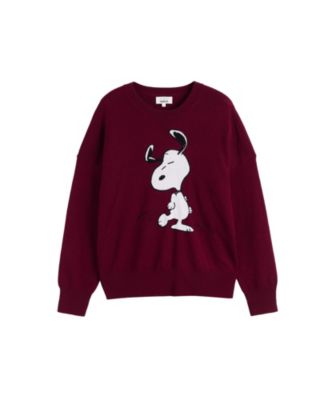 Women's Wool-Cashmere Dancing Snoopy Sweater