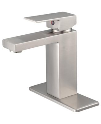 Single Handle Single Hole Low-Arc Bathroom Faucet with Supply Line