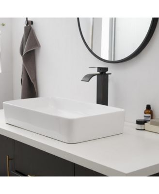 Waterfall Single Hole Single Handle Bathroom Vessel Sink Faucet With Pop-up Drain Assembly in Oil Rubbed Bronze