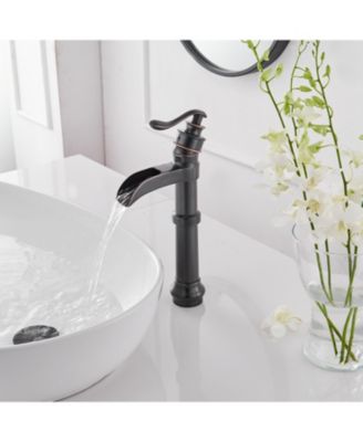 Waterfall Single Hole Single-Handle Vessel Bathroom Faucet With Drain Assembly in Oil Rubbed Bronze