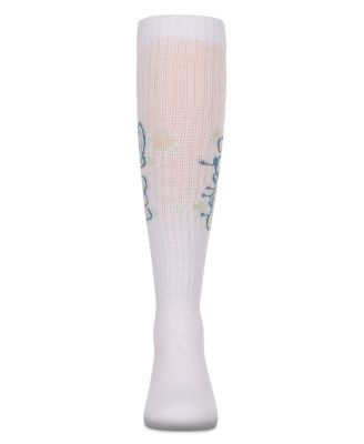 Girls Ribbed Stretch Cotton "Graffiti Play" Knee Sock