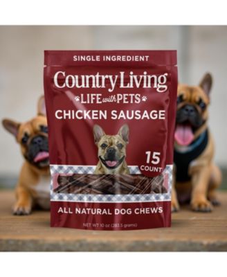4”-5” Beef Flavored Chicken Sausage Dog Treats – 15 Count Bag – Soft & Chewy