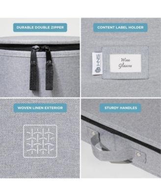 Hard Shell 8-Piece Set Moving Boxes for Dinnerware Service for 12 China Storage Containers