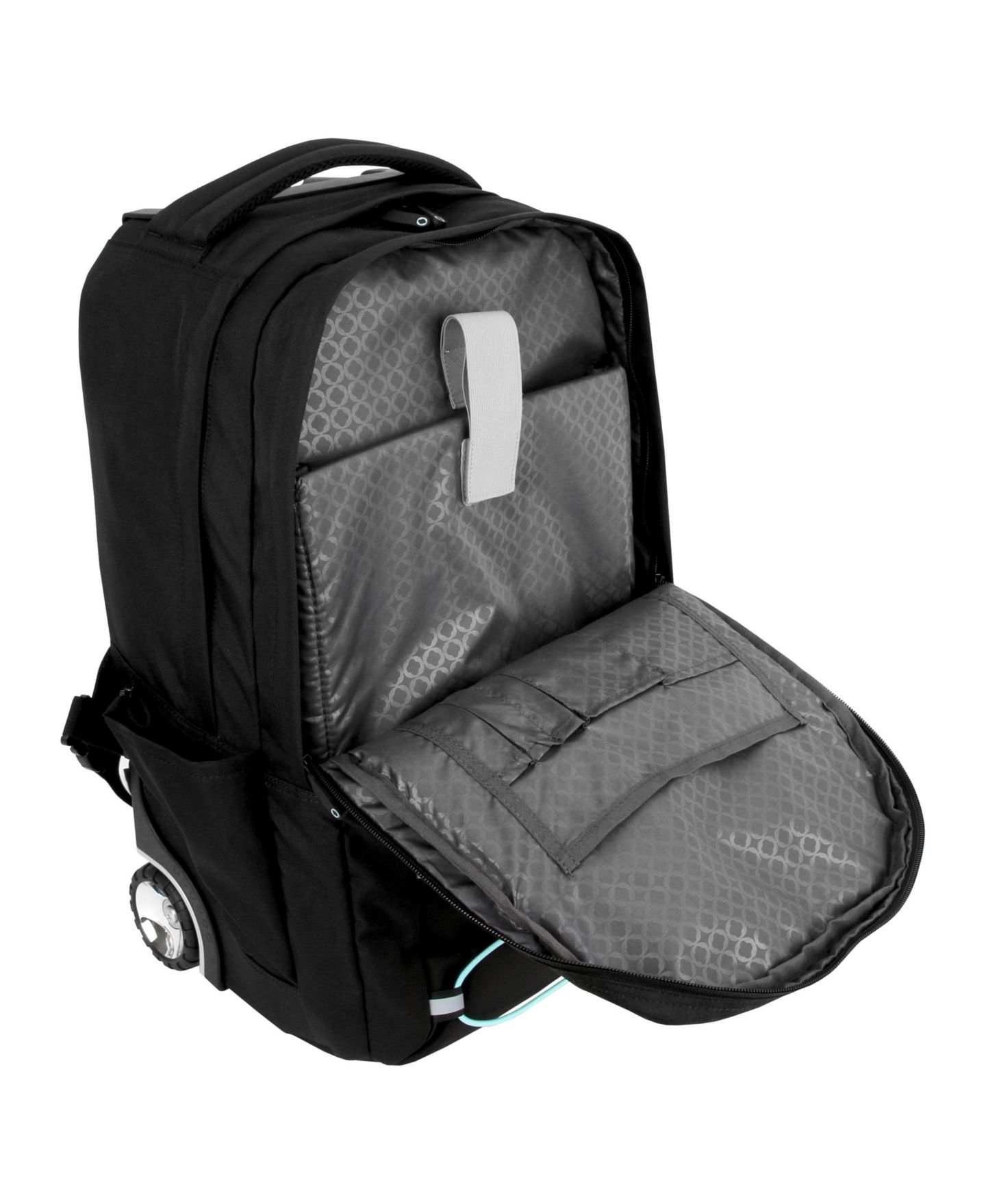 Рюкзак J World Lash Wheeled with Interior Laptop Sleeve for Travel (19 inch), цвет: Чёрный / Синий — фото 5