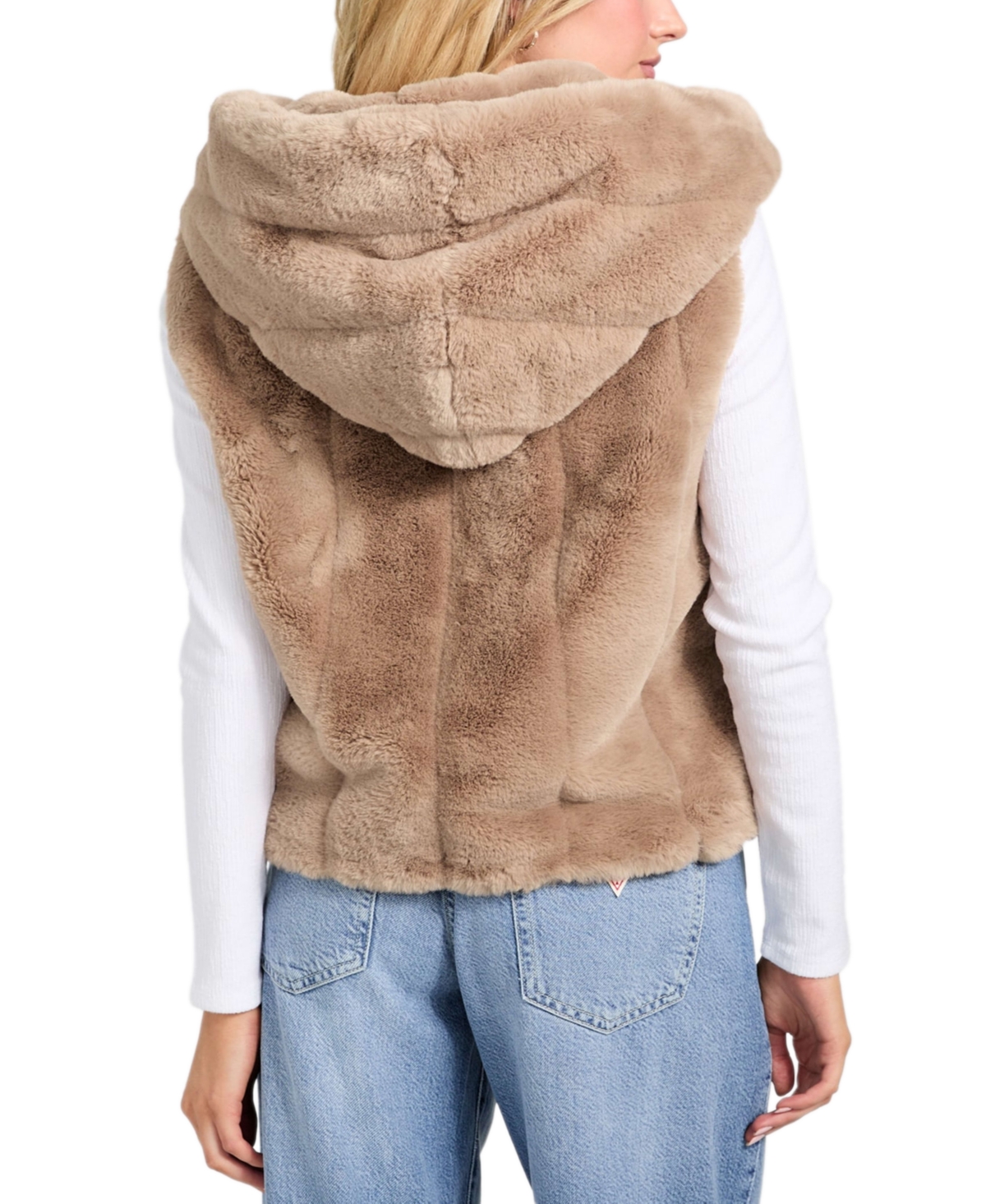 Guess Women's Sophy Faux-Fur Hooded Vest