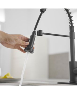 Single-Handle Pull-Down Sprayer High Arc Kitchen Faucet With Deck Plate