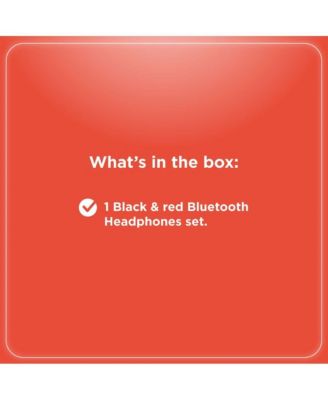 Wireless Bluetooth 5.3 Headphones 15 Hour Playtime, Adjustable Height, 3304394 Black & Red