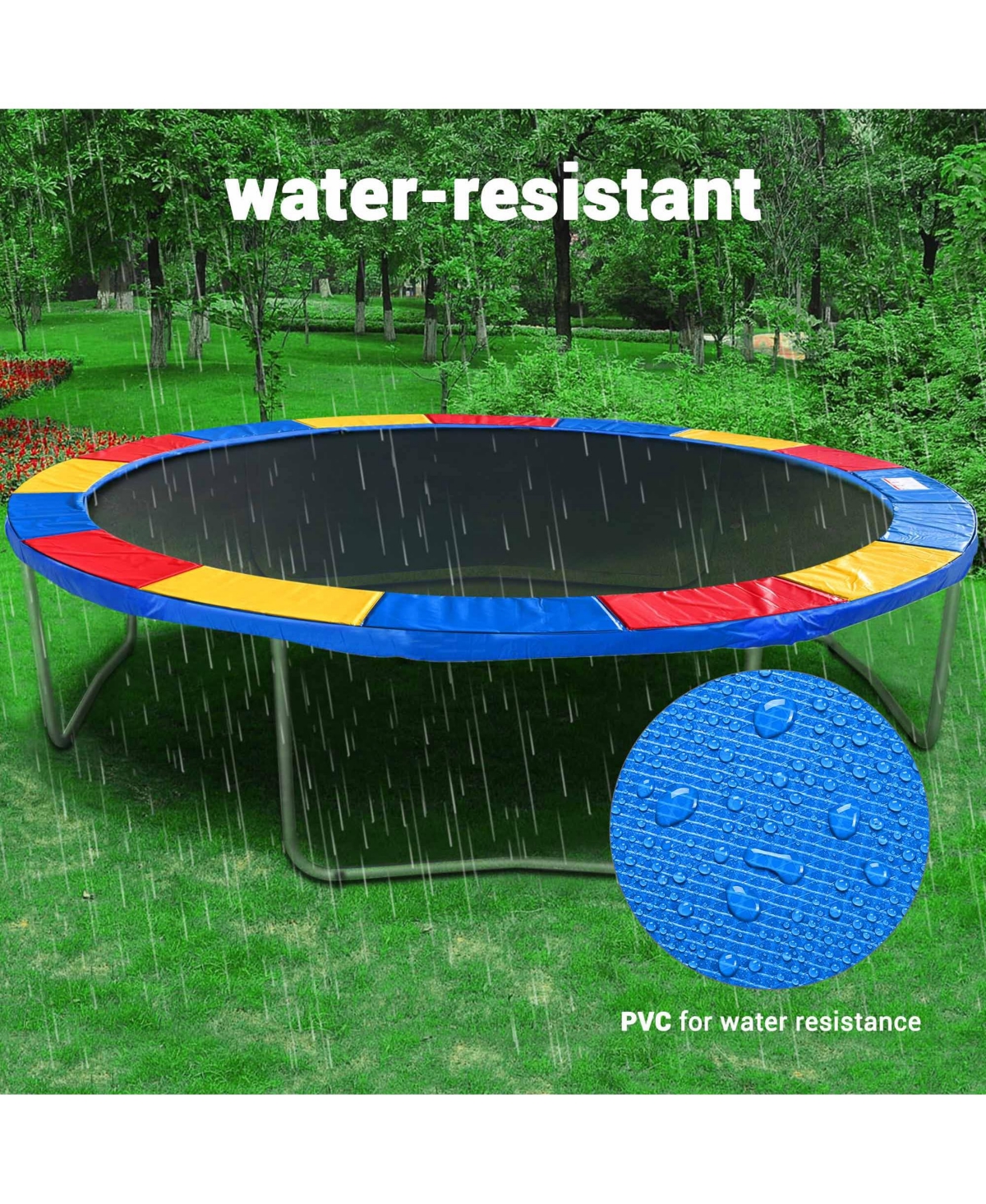 Yescom Trampoline Mat & Pad Replacement Kit with 96V-Ring Fits 15 ft Trampoline Frame Multi-color