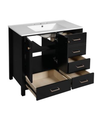 Bathroom Vanity Ceramic Sink - Black