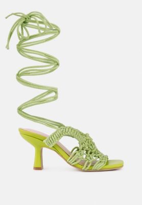 Womens BEROE Braided Handcrafted Lace Up Sandal