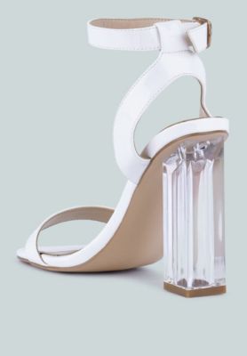 Womens Poloma Clear Block Heel Party Sandals