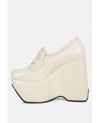 GILLIAM Womens High Platform Wedge Loafers