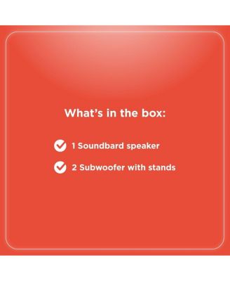 240W Sound System with ARC and AUX Input 1 Soundbar and 2 Subwoofers With Tripod Stands and FM Radio 4001976