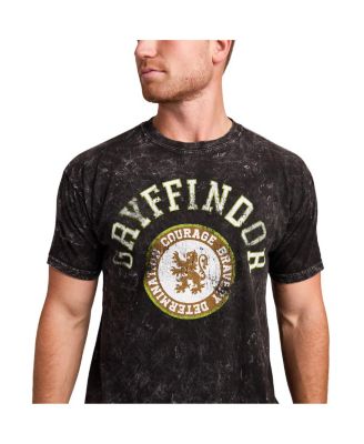 Men's Gryffindor Varsity Blue Vintage Mineral Wash Crew Neck Short Sleeve T-shirt