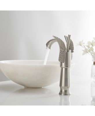 12*12*5 Swan Single Hole Single Handle Bathroom Vessel Sink Faucet With Pop Up Drain