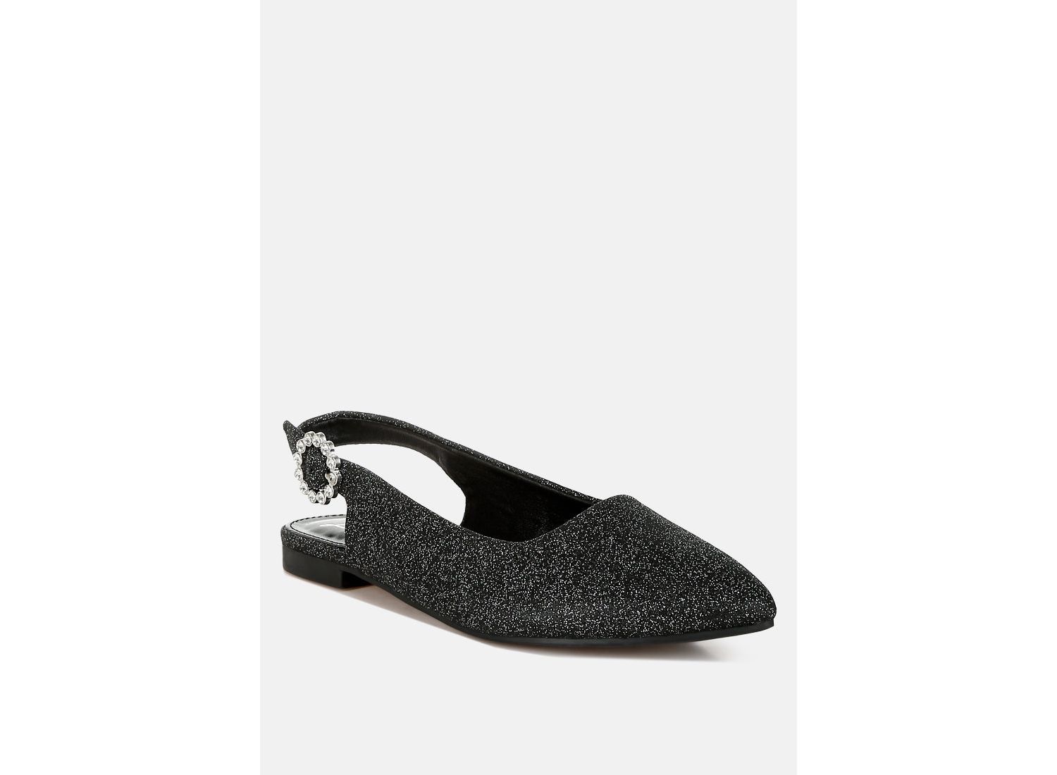 Womens Giora Glitter Slingback Flat Sandals