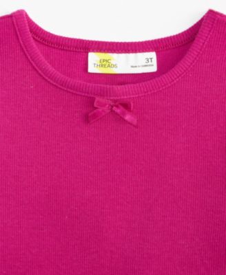 Girls' Toddler 2T-4T Ribbed Puff-Sleeve T-Shirt, Macy's Exclusive