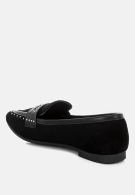 Womens Lumina Penny Strap Studded Loafers