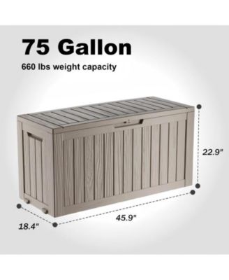 75-gal Water Resistant Resin Lockable Deck Box