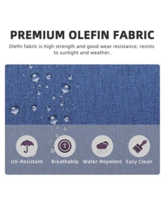 CubeEdge 2-Piece Wicker Outdoor Ottoman Patio Rattan Footrest Seat Steel Frame Foostool with Removable Olefin Cushions