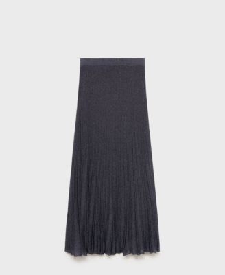 Women's Lurex Knitted Pleated Skirt